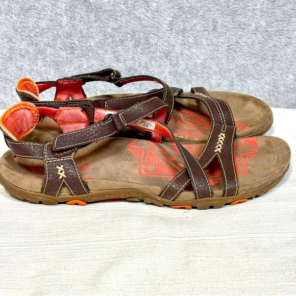 Merrell Sandspur Rose Convertible Outdoors Sandals-Cocoa Brown/Coral-Women 10 - Picture 1 of 11